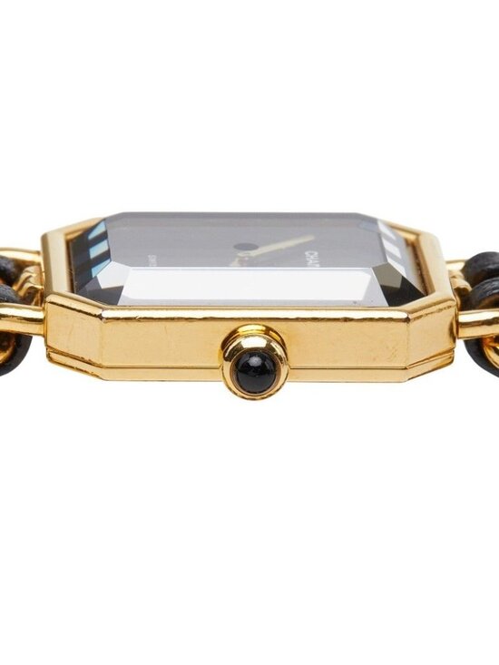 Chanel Premiere L Watch Black Gold Plated Leather Onyx main image 8